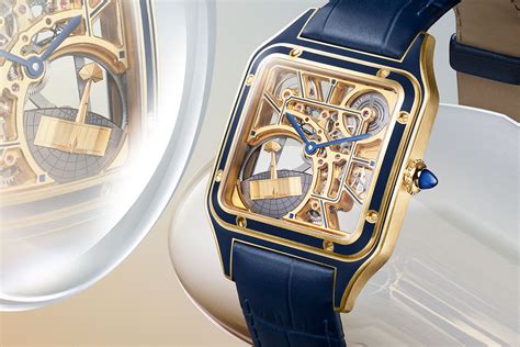 cartier santos rose gold skeleton|santos dumont skeleton watch price.